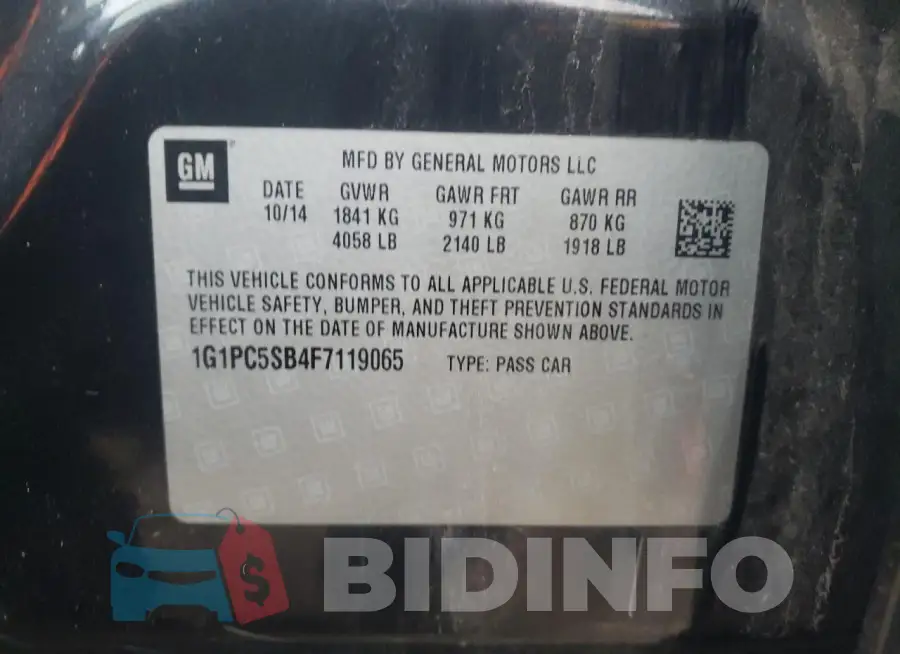 1G1PC5SB4F7119065 Photo# 12