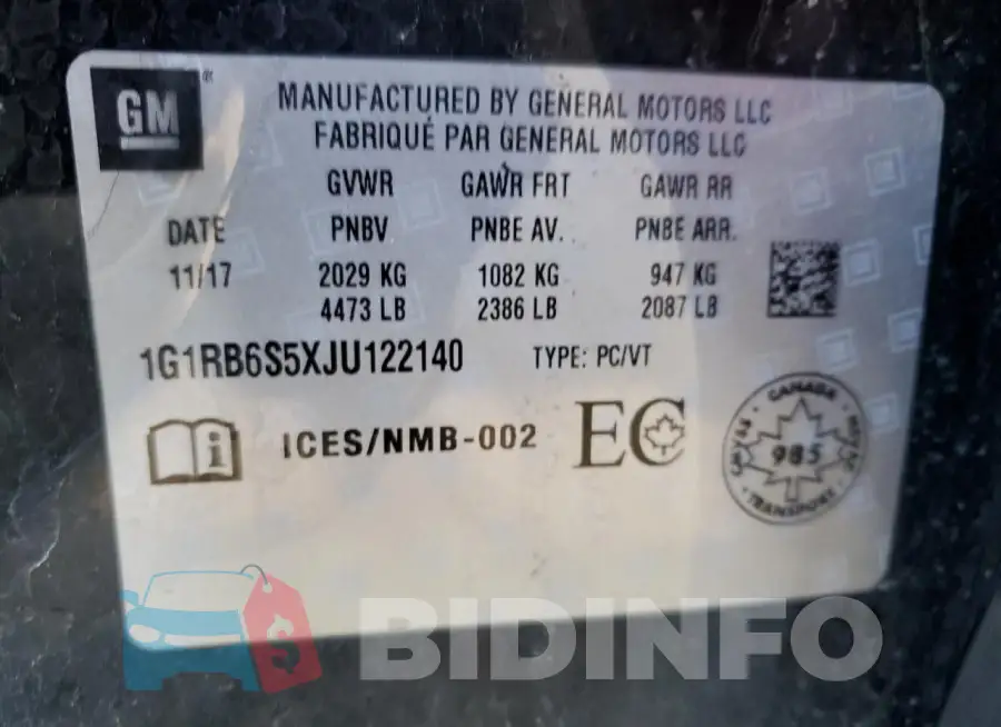 1G1RB6S5XJU122140 Photo# 12