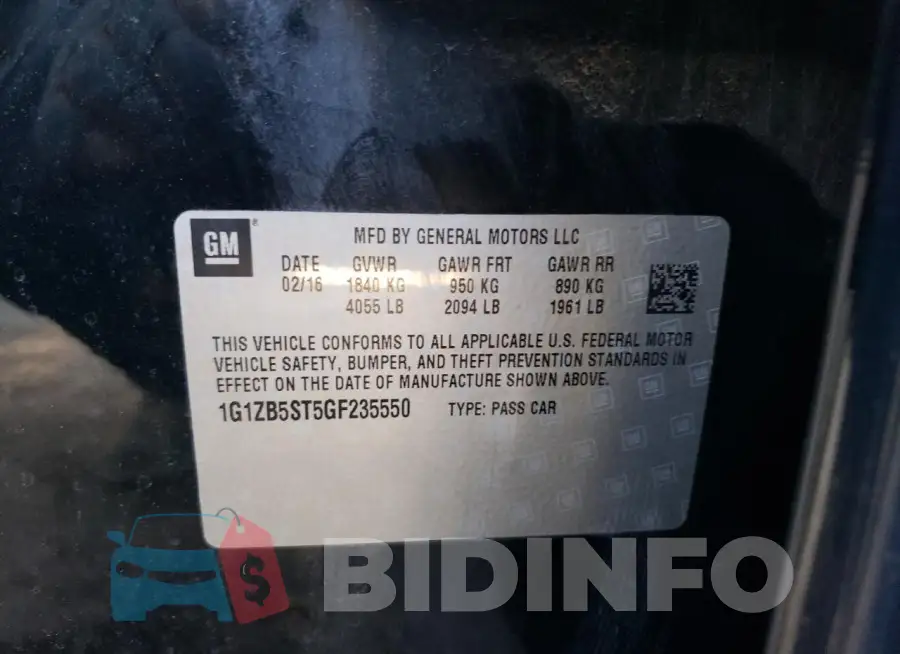 1G1ZB5ST5GF235550 Photo# 12
