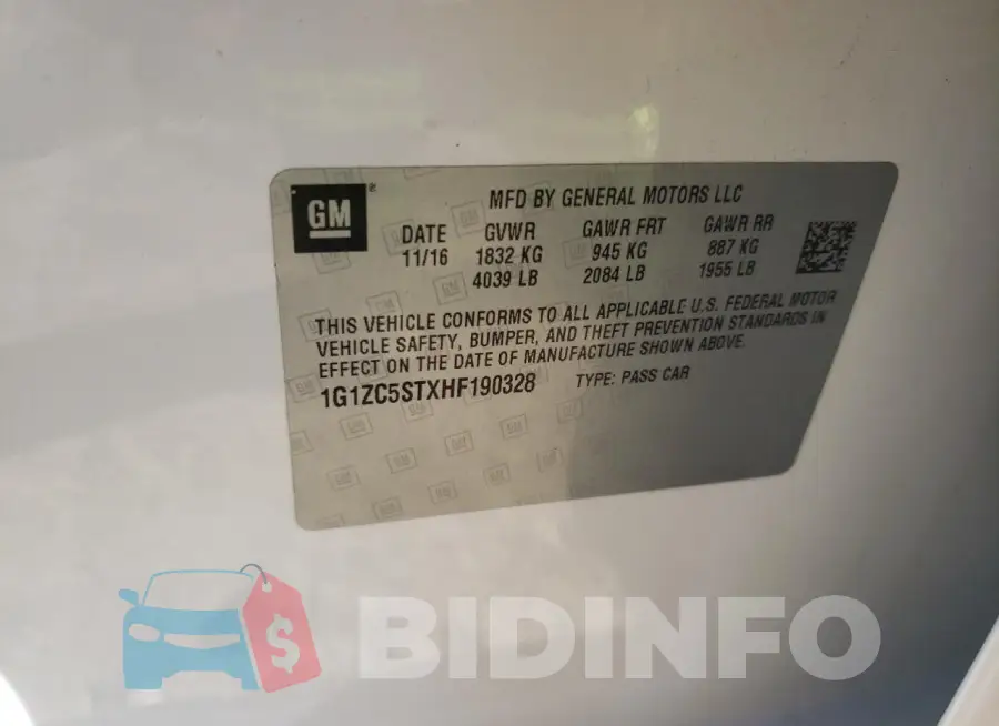1G1ZC5STXHF190328 Photo# 12