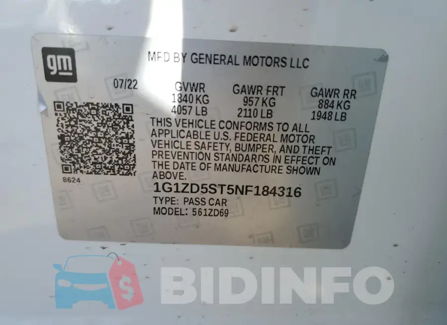 1G1ZD5ST5NF184316 Photo# 12