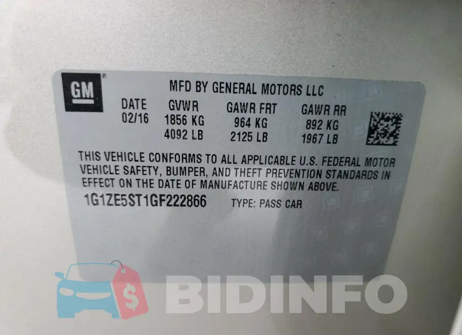 1G1ZE5ST1GF222866 Photo# 12