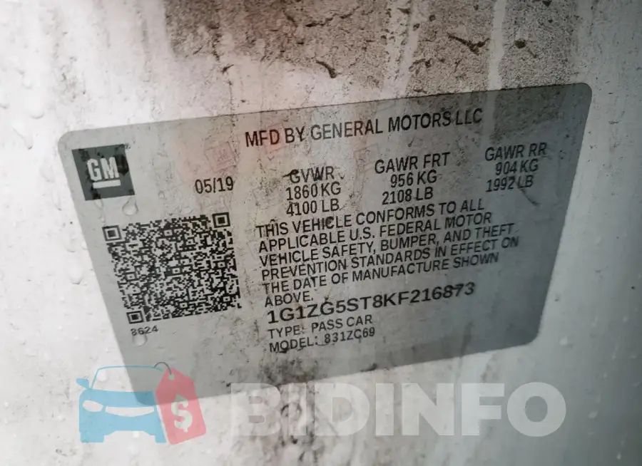 1G1ZG5ST8KF216873 Photo# 12