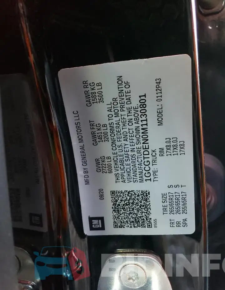 1GCGTDEN0M1130801 Photo# 12