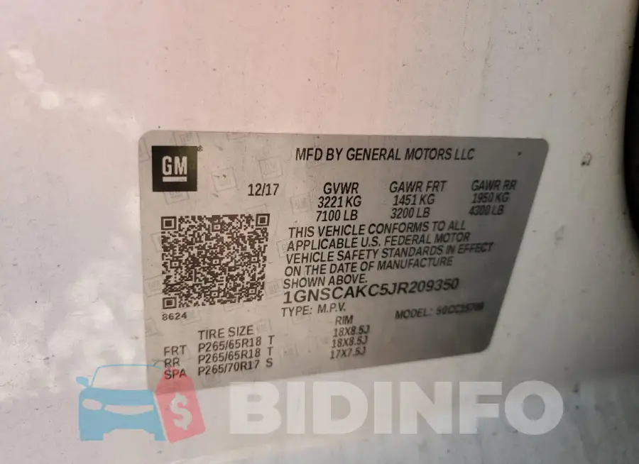 1GNSCAKC5JR209350 Photo# 13