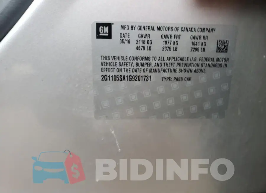 2G1105SA1G9201731 Photo# 12