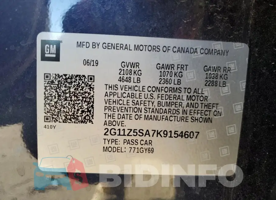 2G11Z5SA7K9154607 Photo# 12