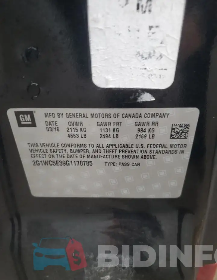 2G1WC5E39G1170785 Photo# 12