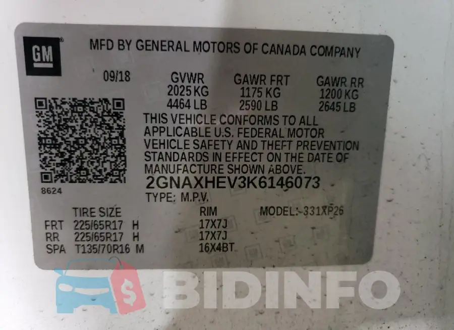 2GNAXHEV3K6146073 Photo# 13
