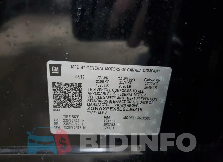 2GNAXPEX8L6136216 Photo# 13