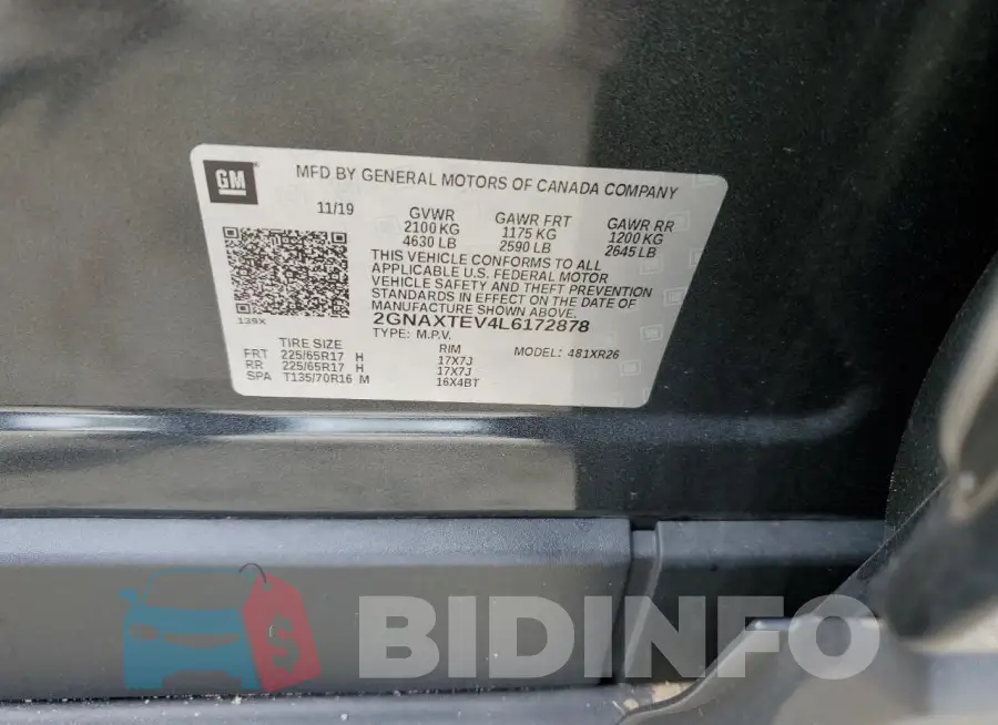 2GNAXTEV4L6172878 Photo# 12