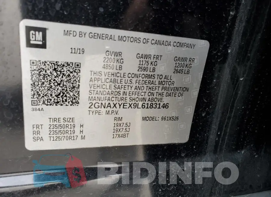 2GNAXYEX9L6183146 Photo# 13