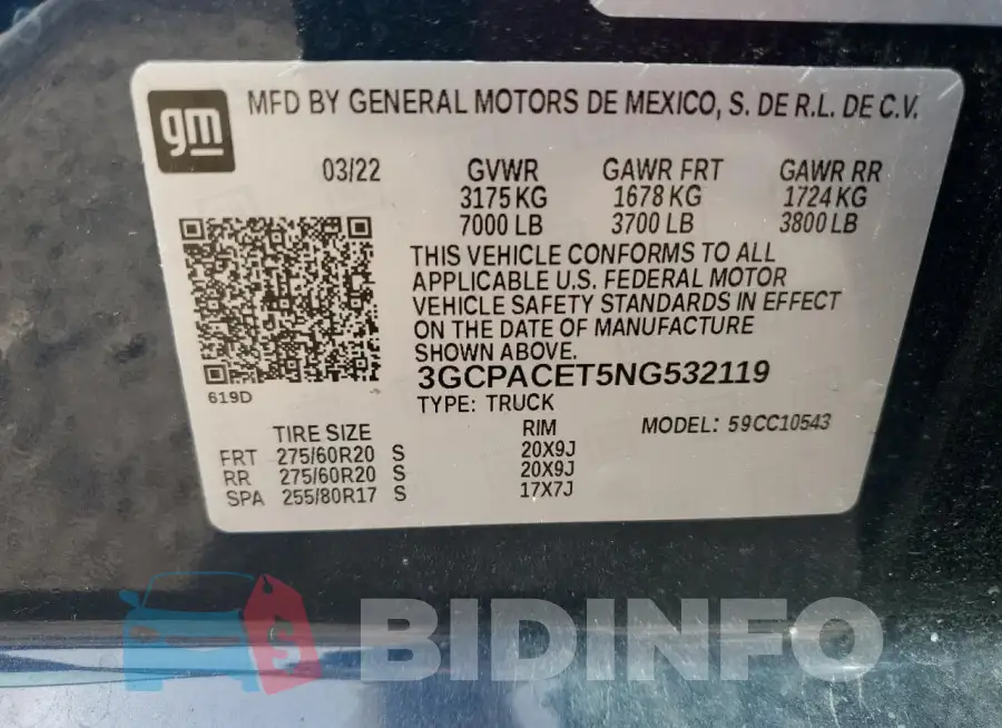 3GCPACET5NG532119 Photo# 13