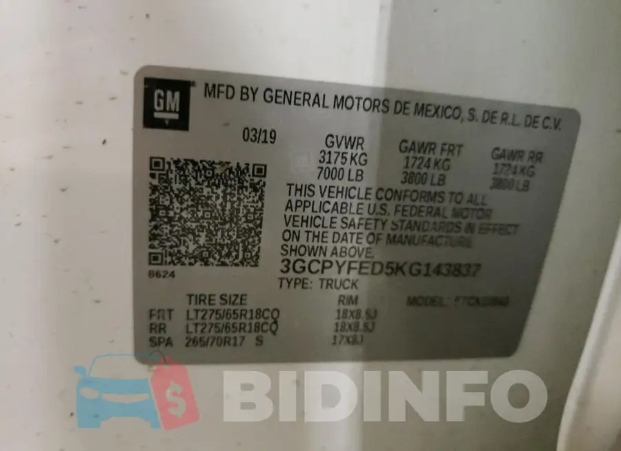 3GCPYFED5KG143837 Photo# 12