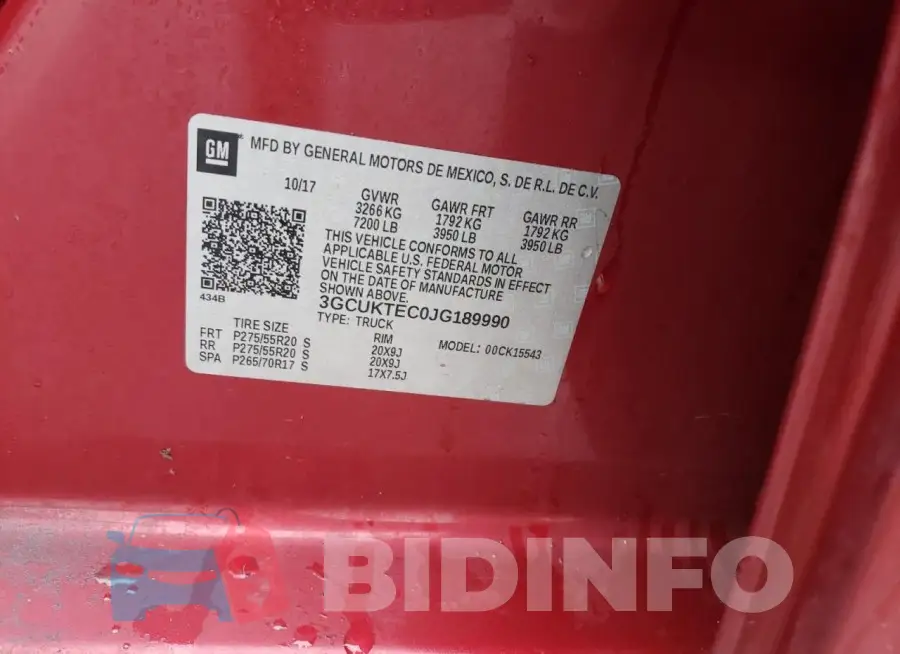 3GCUKTEC0JG189990 Photo# 13
