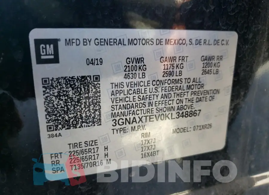 3GNAXTEV0KL348867 Photo# 13