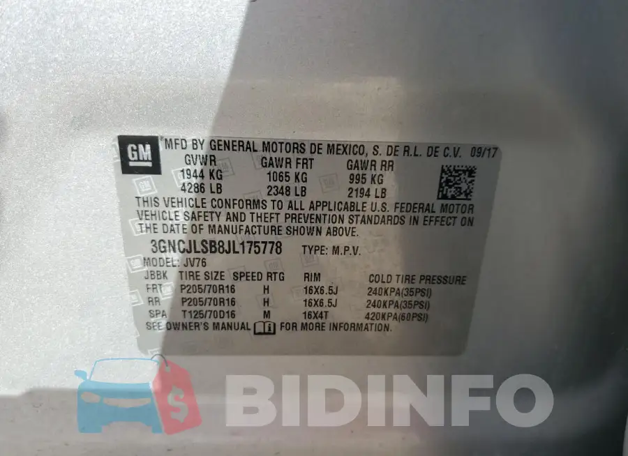 3GNCJLSB8JL175778 Photo# 13