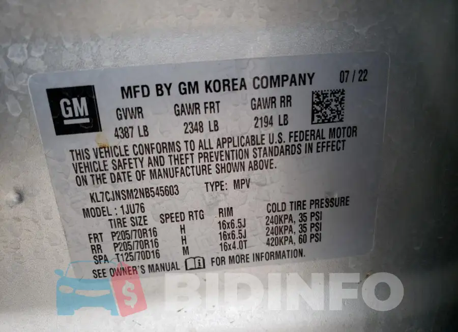 KL7CJNSM2NB545603 Photo# 13