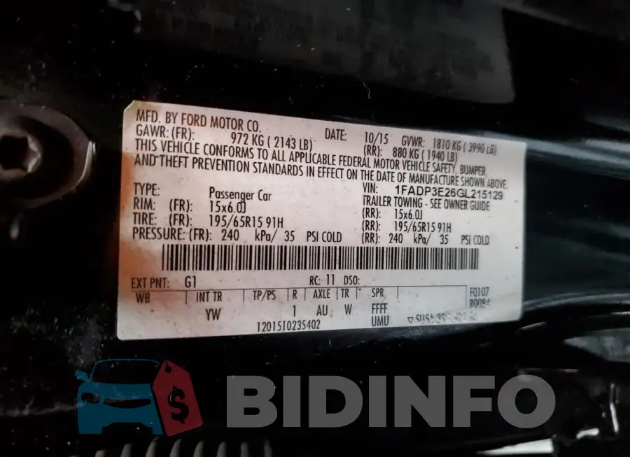 1FADP3E26GL215129 Photo# 12