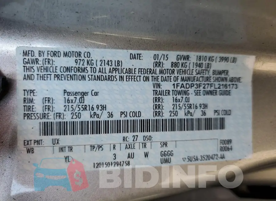 1FADP3F27FL216173 Photo# 12