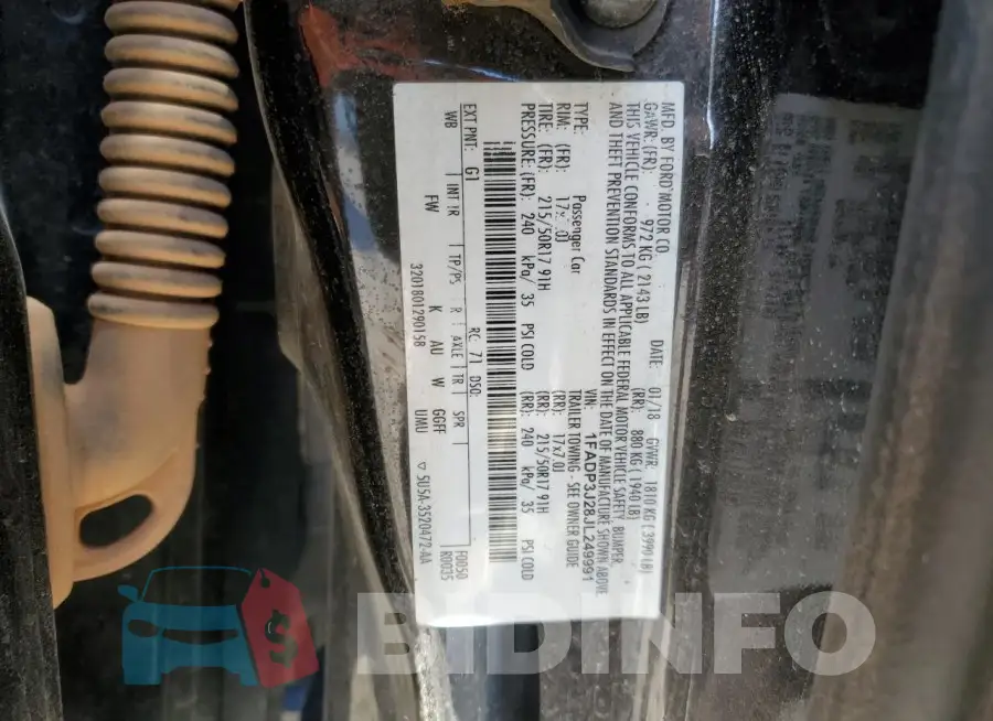 1FADP3J28JL249991 Photo# 13