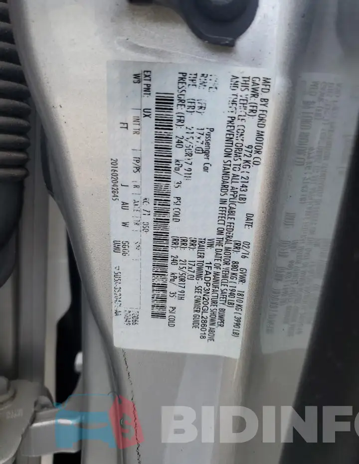 1FADP3N20GL286018 Photo# 12