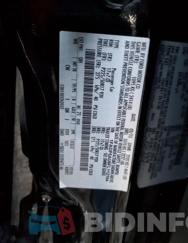 1FADP5AU6FL112164 Photo# 12