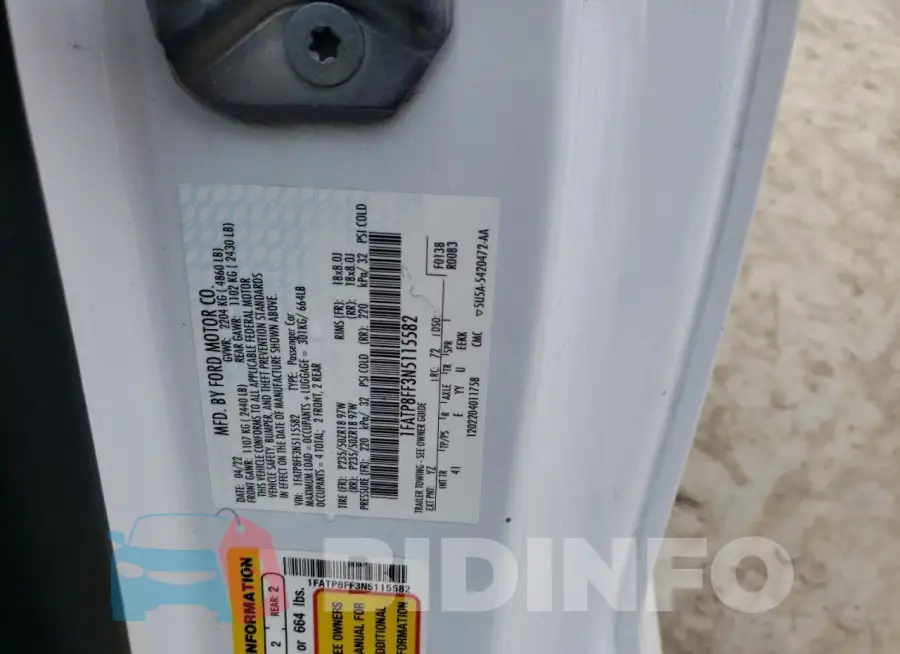 1FATP8FF3N5115582 Photo# 12