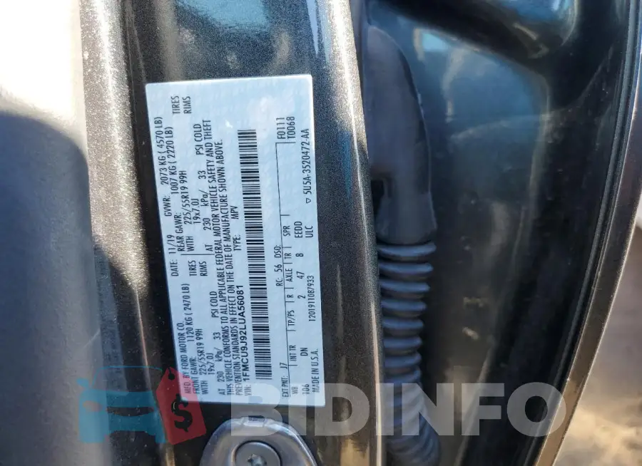 1FMCU9J92LUA56081 Photo# 13