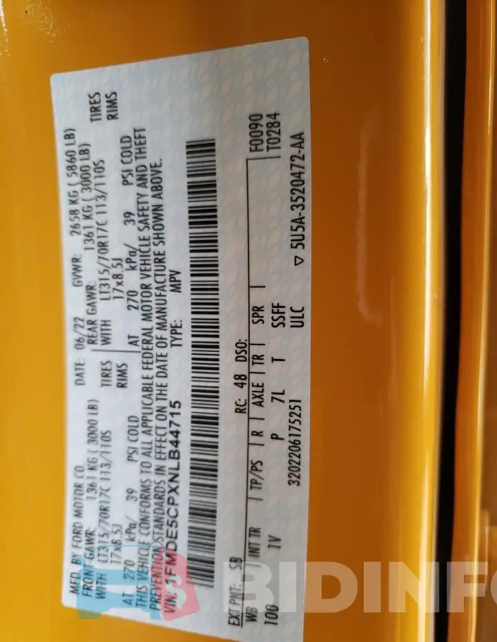 1FMDE5CPXNLB44715 Photo# 13