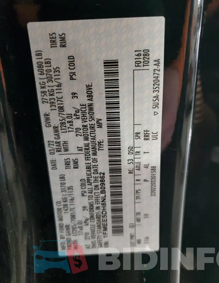 1FMEE5DH8NLB09862 Photo# 12