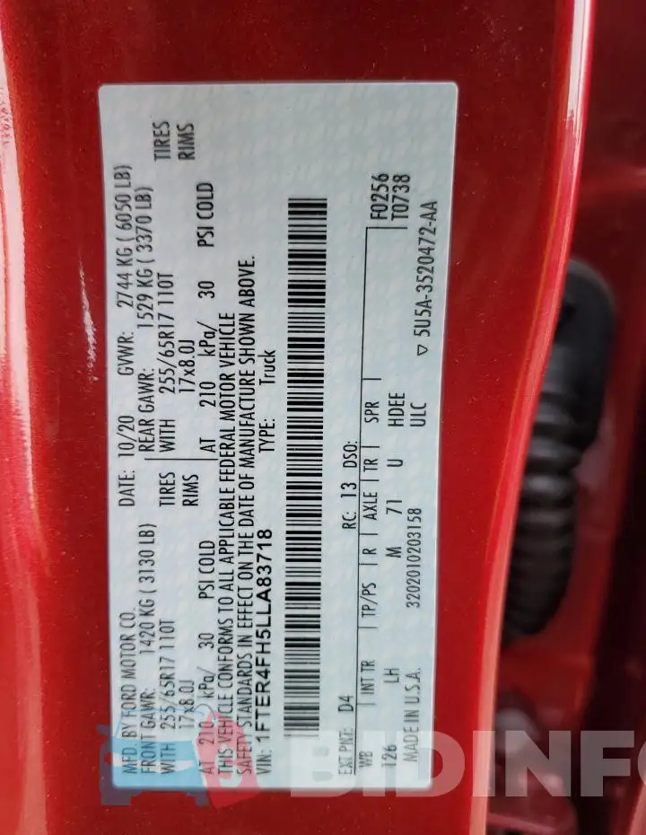 1FTER4FH5LLA83718 Photo# 12
