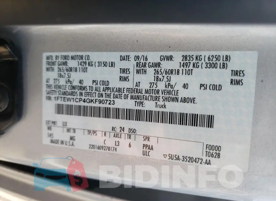 1FTEW1CP4GKF90723 Photo# 12