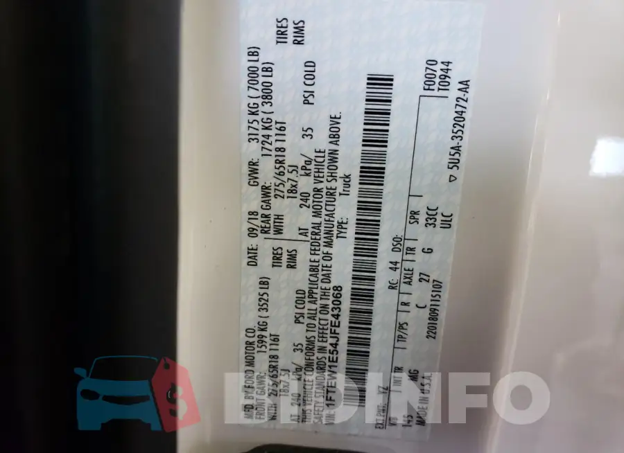 1FTEW1E54JFE43068 Photo# 13