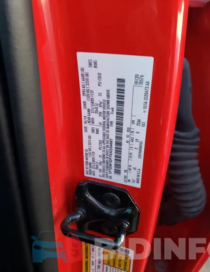 1FTEW1EP7KKD54881 Photo# 14