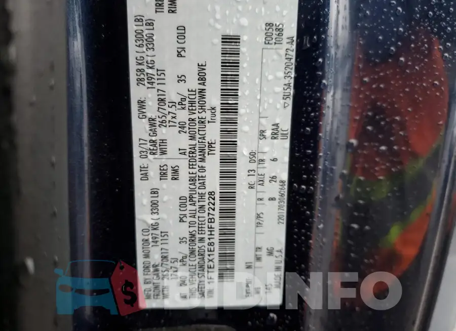 1FTEX1E81HFB72228 Photo# 13