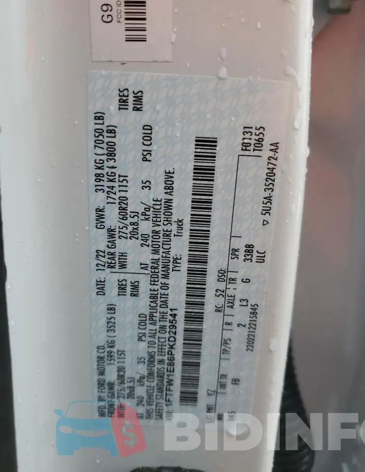 1FTFW1E86PKD29541 Photo# 12