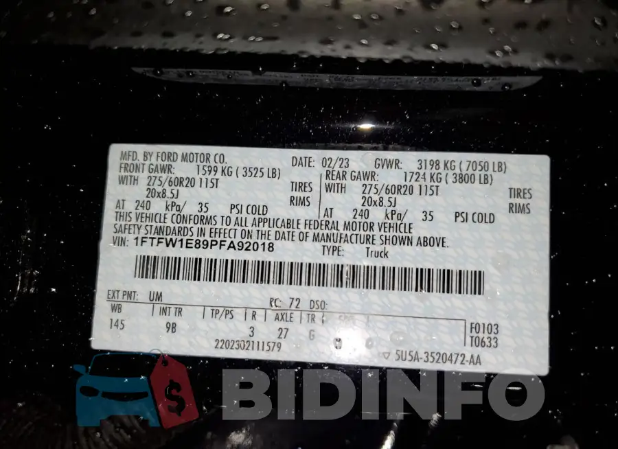 1FTFW1E89PFA92018 Photo# 13