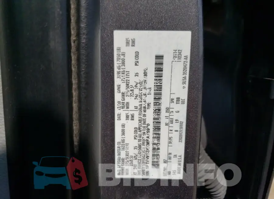 1FTFW1E8XMFA46970 Photo# 13