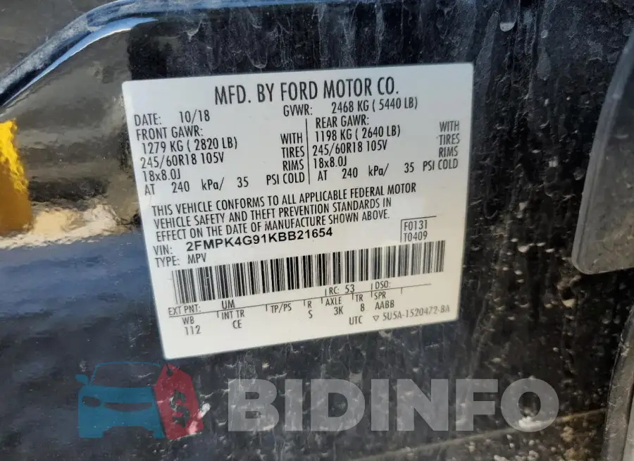 2FMPK4G91KBB21654 Photo# 14