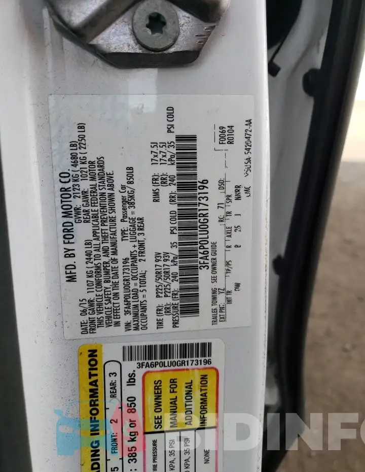 3FA6P0LU0GR173196 Photo# 13