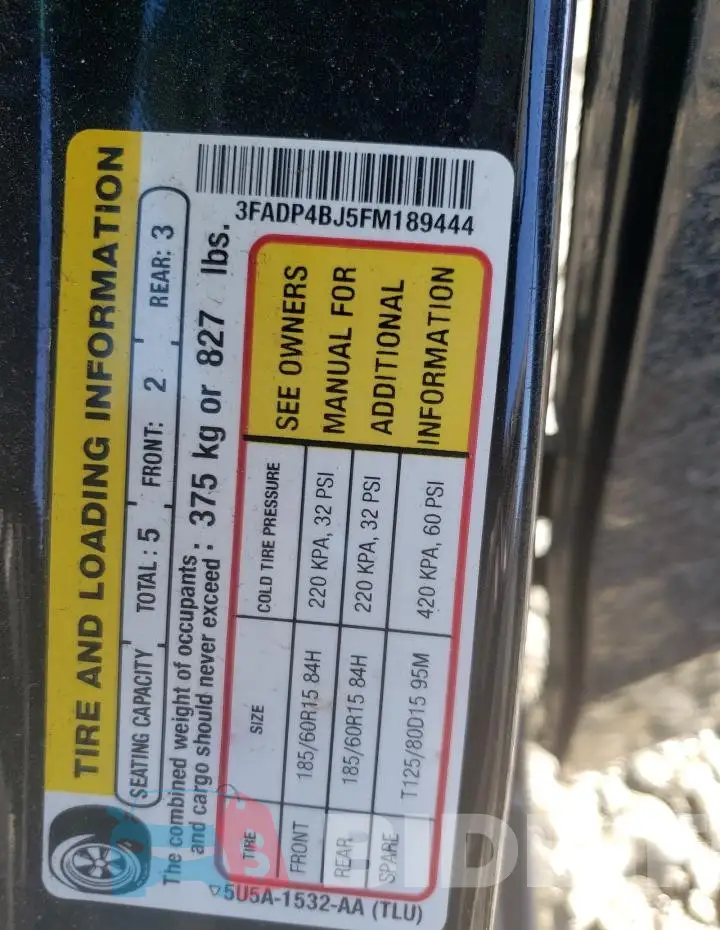 3FADP4BJ5FM189444 Photo# 12