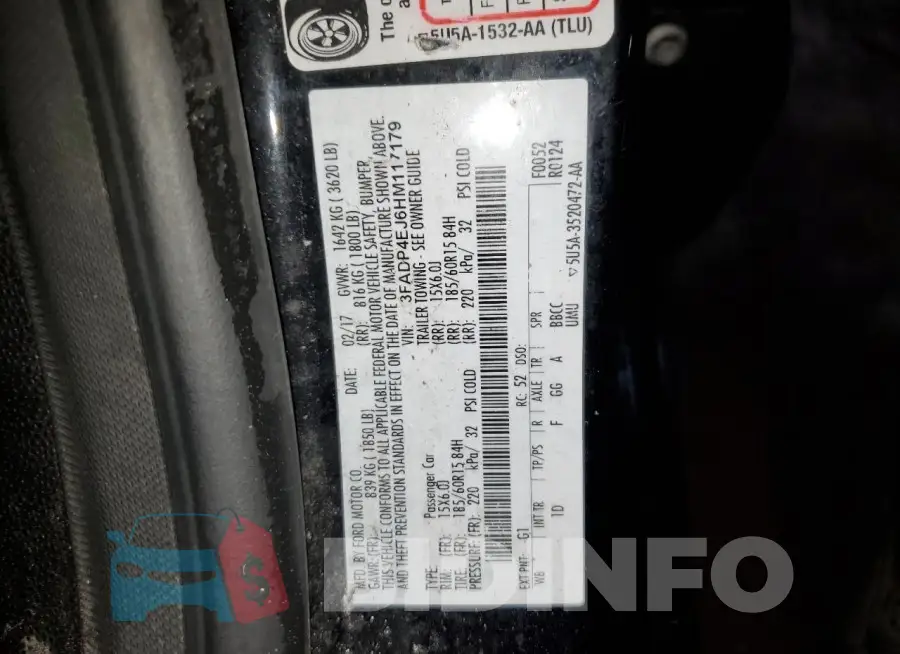 3FADP4EJ6HM117179 Photo# 12