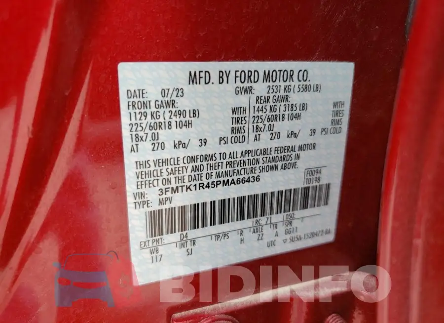 3FMTK1R45PMA66436 Photo# 13