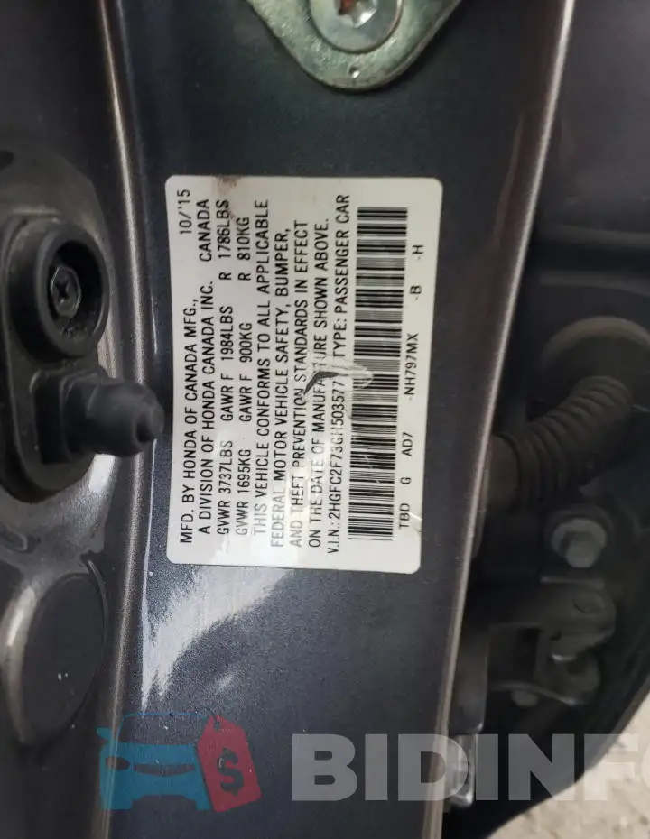 2HGFC2F73GH503577 Photo# 13