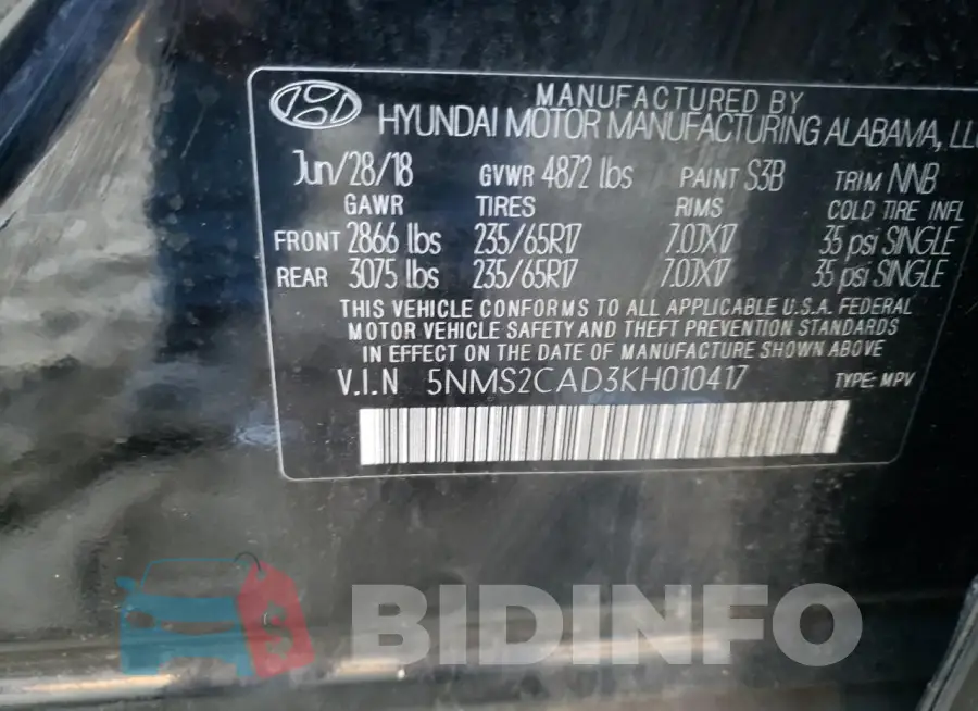 5NMS2CAD3KH010417 Photo# 14