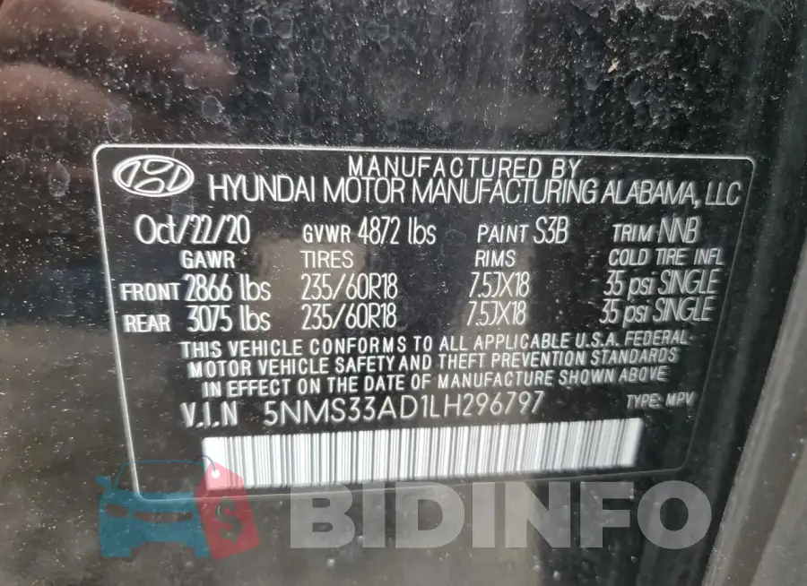 5NMS33AD1LH296797 Photo# 12