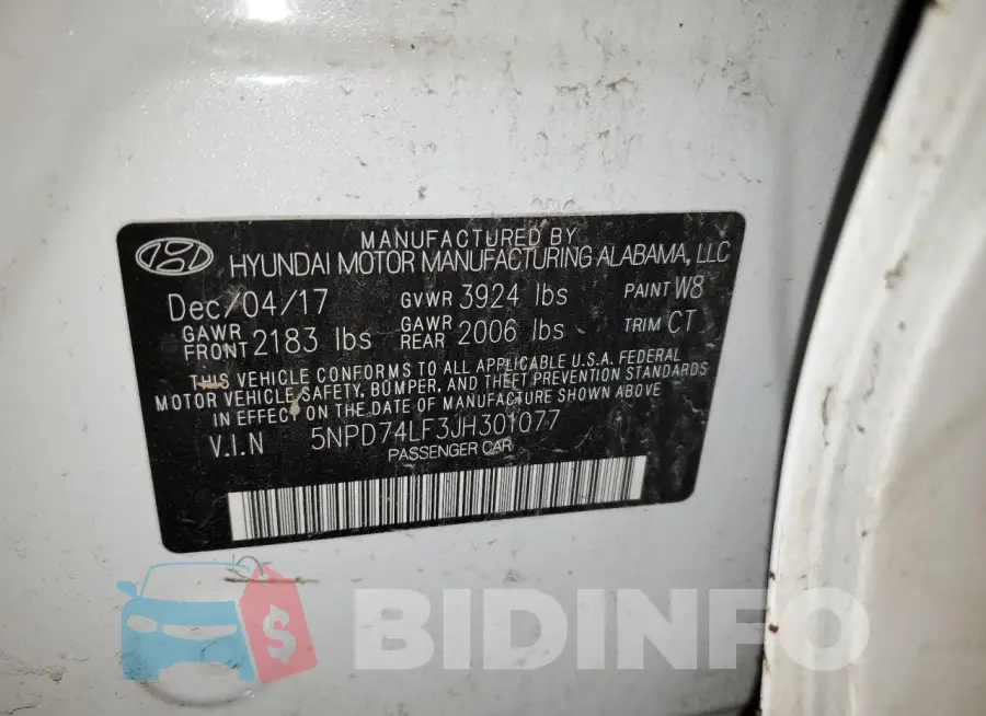 5NPD74LF3JH301077 Photo# 12