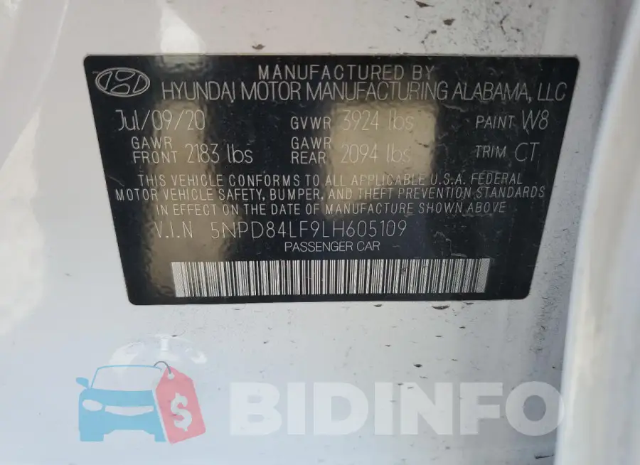 5NPD84LF9LH605109 Photo# 12