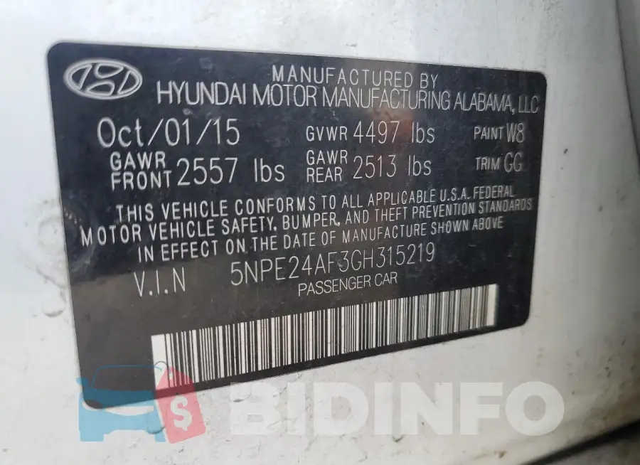 5NPE24AF3GH315219 Photo# 12